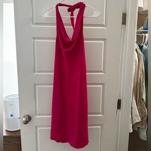 See You Monday Hot Pink Halter Slip Dress